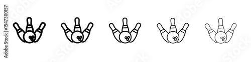 Bowling icon flat illustration set logo