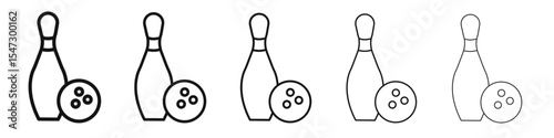Bowling icon flat illustration set logo