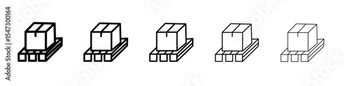 box on a pallet icon flat illustration set logo