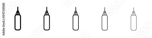 Boxing punch bag icon flat illustration set logo