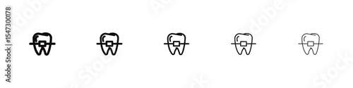 Braces icon flat illustration set logo