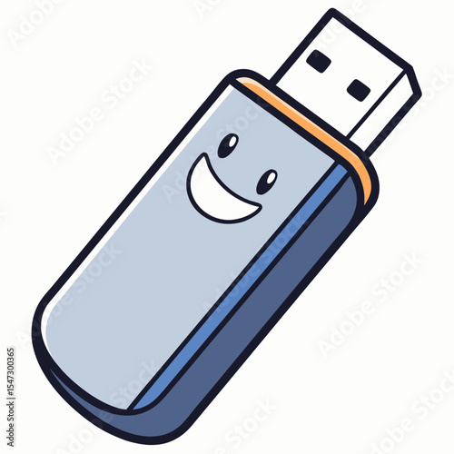 Minimalist usb flash drive line art a simple digital storage device icon