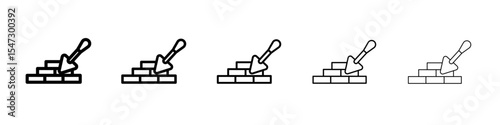 Brickwork icon flat illustration set logo