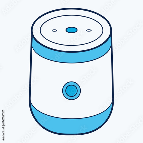 Modern smart home speaker line art icon for digital and print applications