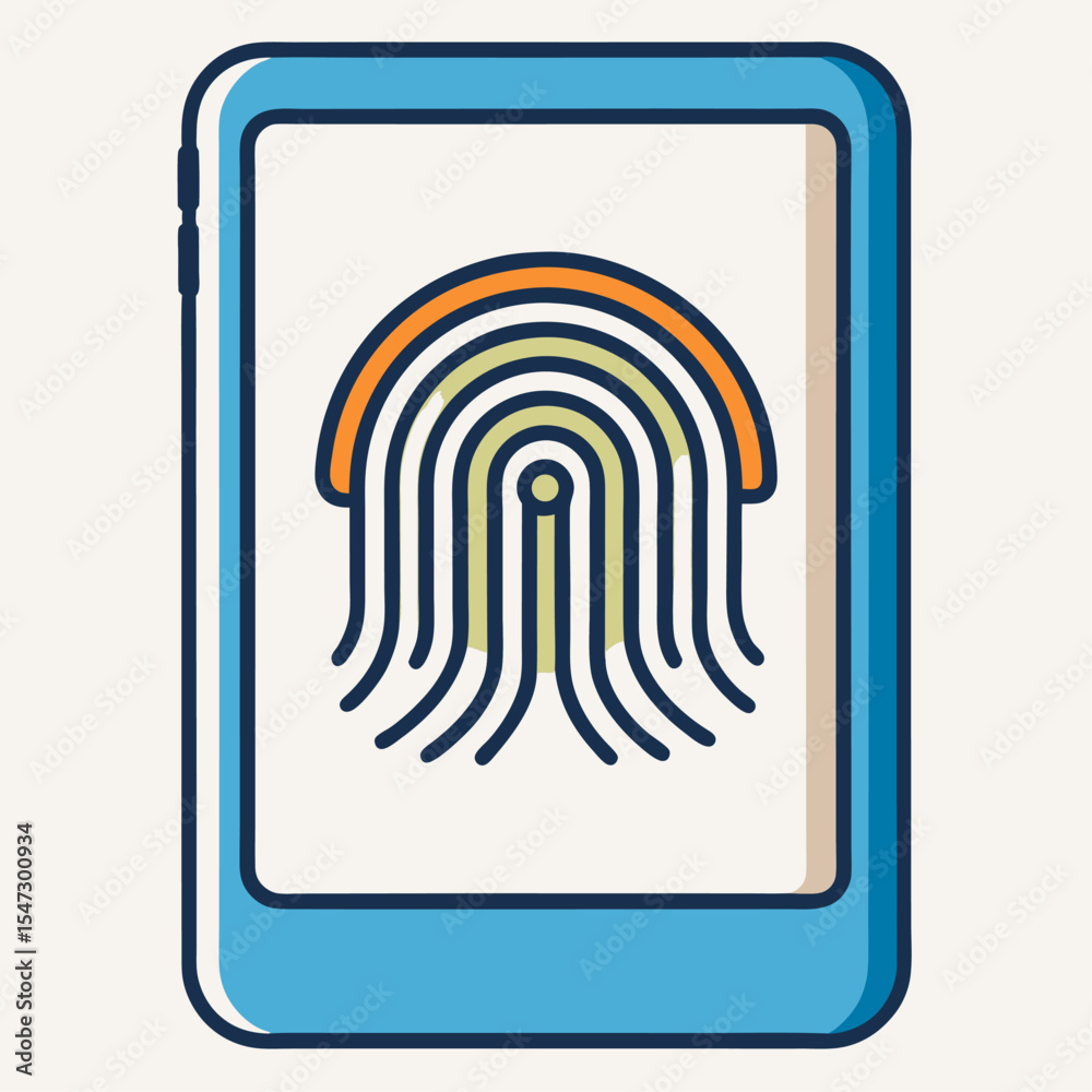 Modern line style fingerprint scanner icon for digital security and biometrics Modern line style fingerprint scanner icon for digital security and biometrics