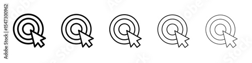 Bulls eye pointer icon flat illustration set logo
