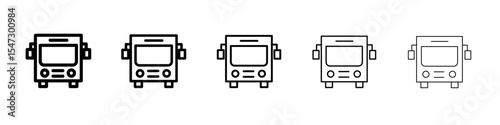 Bus icon flat illustration set logo