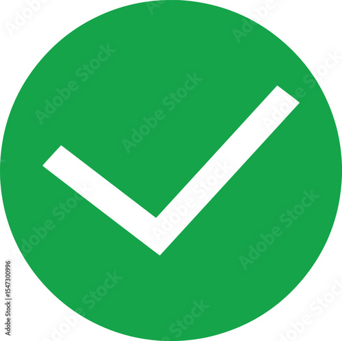 Check Mark Icon – Green Tick Symbol Vector Illustration