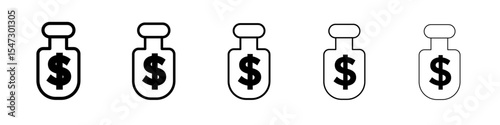 Business Remedy icon flat illustration set logo