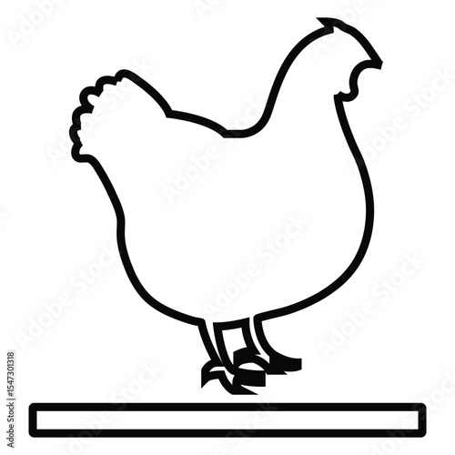 chicken animal line icon design. chicken animal thin black outline symbol vector illustration. editable stroke icon on transparent background.