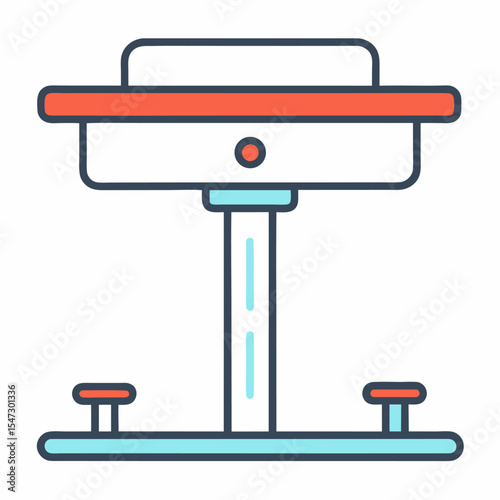 Modern line art icon of a standing desk for office and remote work