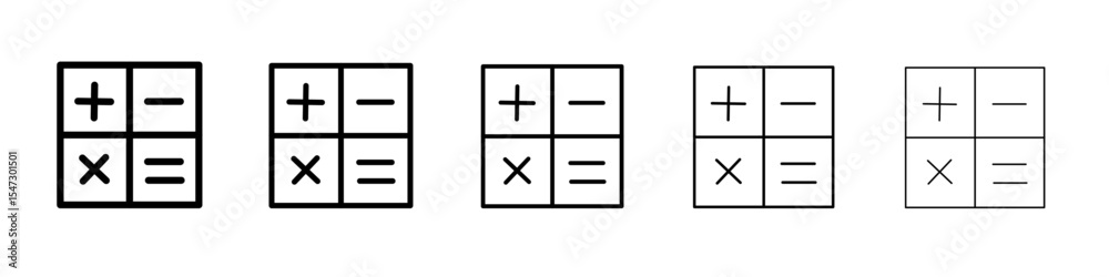 Calculator icon flat illustration set logo Calculator icon flat illustration set logo