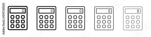 Calculator icon flat illustration set logo
