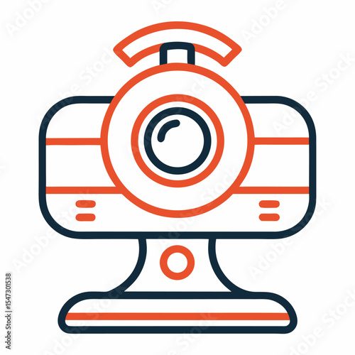 Clean line art webcam icon on a white background