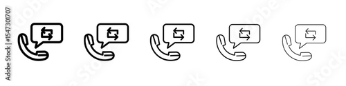 Call back icon flat illustration set logo