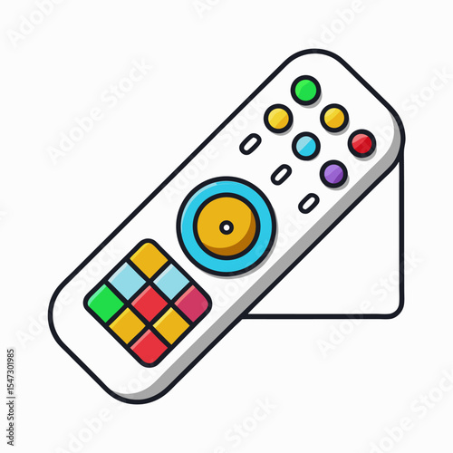 Modern smart tv remote control with buttons and directional pad