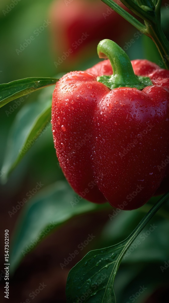 Obraz premium A Juicy Red Bell Pepper The Gardens Red Crunch