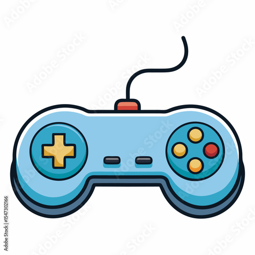 Minimalist line art game controller icon on a clean white background