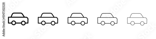 Car icon flat illustration set logo