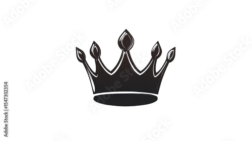 Minimalist black crown Icon on white background
