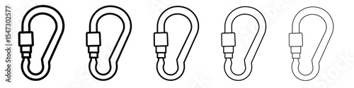 Carabiner icon flat illustration set logo