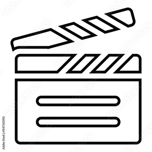 Clapperboard line icon design. Clapperboard thin black outline symbol vector illustration. editable stroke icon on transparent background.