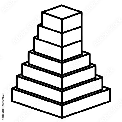 Clean outline stacked bar chart for data visualization and business reports