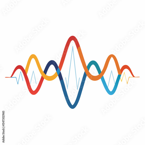 Abstract flowing wave line representing real time data visualization and movement