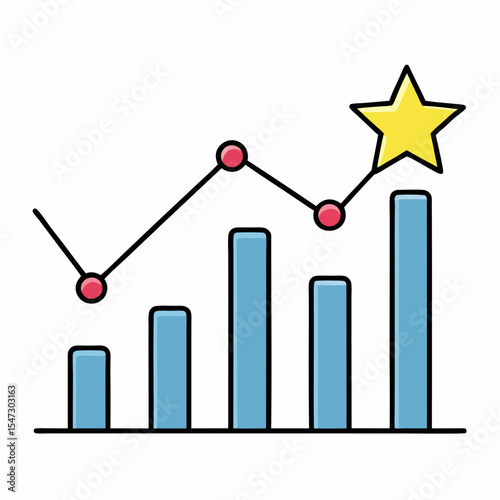 Abstract line graph showcasing positive performance trends and data visualization