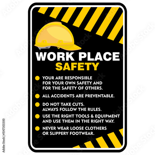work place safety, poster vector