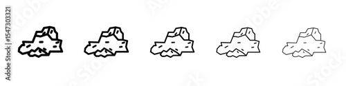 Charcoal icon flat illustration set logo