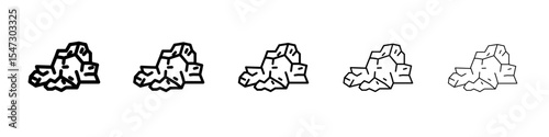 Charcoal icon flat illustration set logo