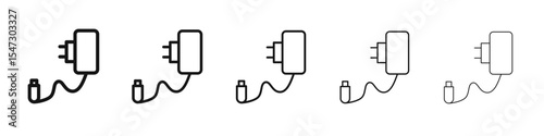 Charger icon flat illustration set logo