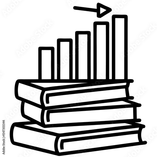 Illustration of a stack of books representing knowledge and learning
