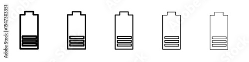 Charging battery icon flat illustration set logo