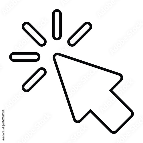 click line icon design. click thin black outline symbol vector illustration. editable stroke icon on transparent background.