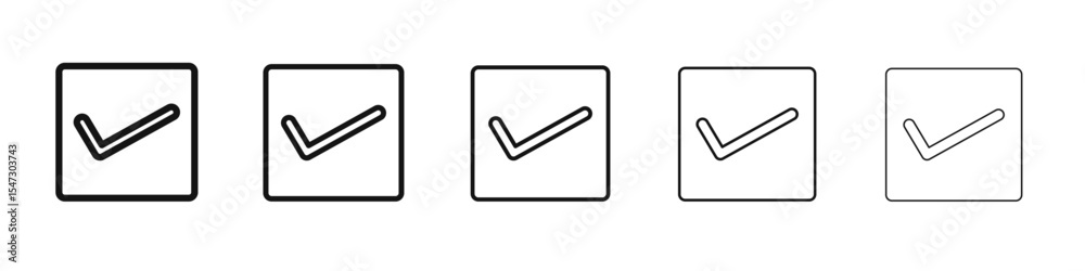 Checkbox icon flat illustration set logo Checkbox icon flat illustration set logo