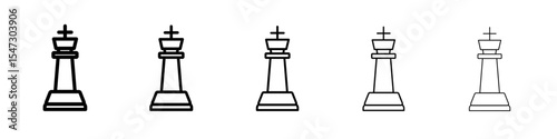 Chess king icon flat illustration set logo