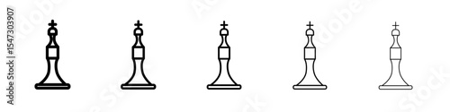 Chess king icon flat illustration set logo