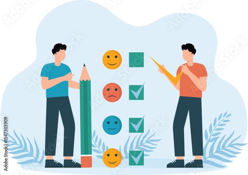Employee Feedback,or satisfaction feedback, performance rating or customer review, giving stars
