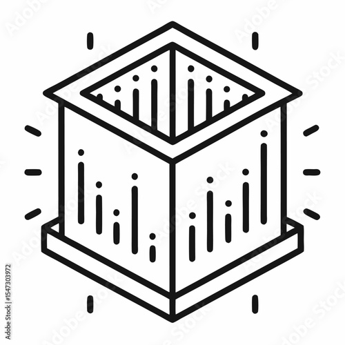 Simple outline box plot with central box and whiskers