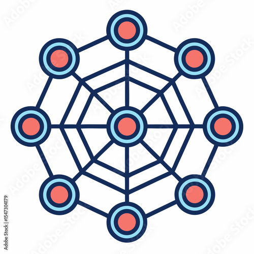 Abstract neural network outline icon representing artificial intelligence and machine learning