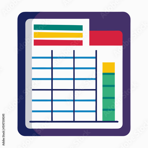 Simple spreadsheet grid icon with clear cells for data organization and analysis