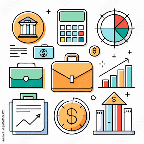 Single business and finance icon high quality vector graphic