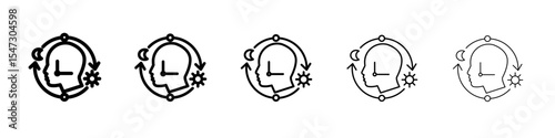 Circadian rhythms icon flat illustration set logo