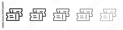 cinema ticket icon flat illustration set logo