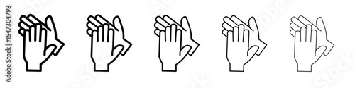 Clapping hand icon flat illustration set logo