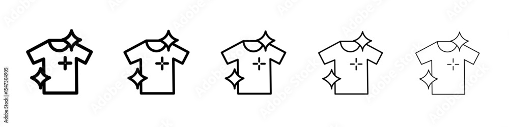 Obraz premium Clean Clothes icon flat illustration set logo