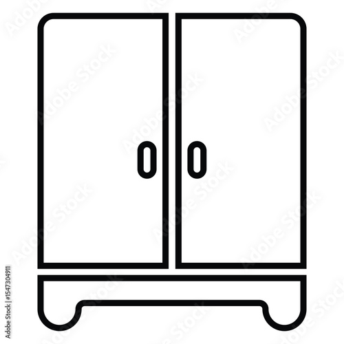 closet line icon design. closet thin black outline symbol vector illustration. editable stroke icon on transparent background.