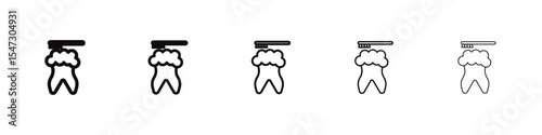 clean tooth icon flat illustration set logo